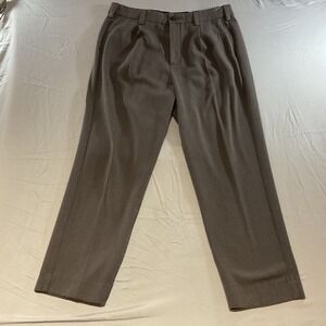 Abercrombie & Fitch Dress Pants Men's 34x30 Brown Check Loose Fit Slacks